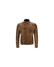 Belstaff Veste Brooklands cuir ciré marron