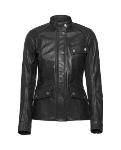 Belstaff Veste Penrith en cuir ciré pour femmes noir