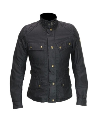 Belstaff Veste Phillis 2.0 en coton ciré pour femmes noir