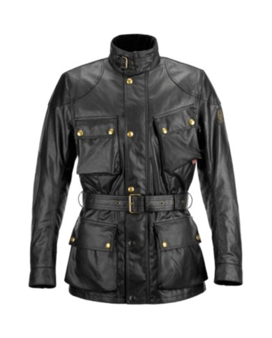 Belstaff Giacca Trialmaster in cotone cerato nero