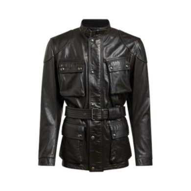Belstaff Giacca Trialmaster in pelle cerata nera