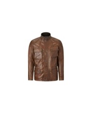 Belstaff Veste Turner en cuir ciré marron