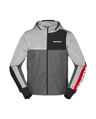 SPIDI Veste à capuche Net gris-noir-rouge