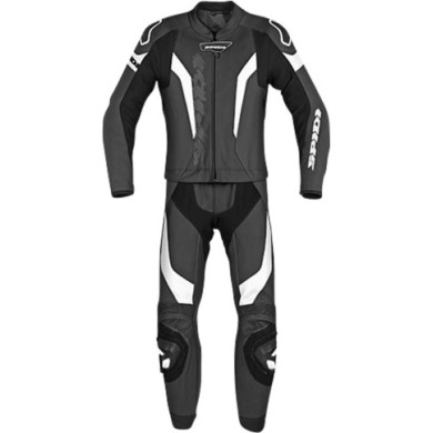SPIDI Tuta in pelle Laser Touring bianca e nera