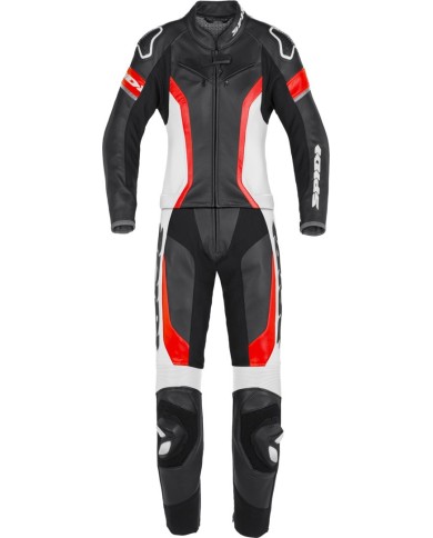 SPIDI Combinaison en cuir Laser Touring femmes noir-rouge