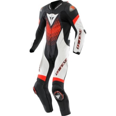 Dainese Lederkombi perf. 1-tlg. Laguna Seca 6 schwarz-weiss-fluo