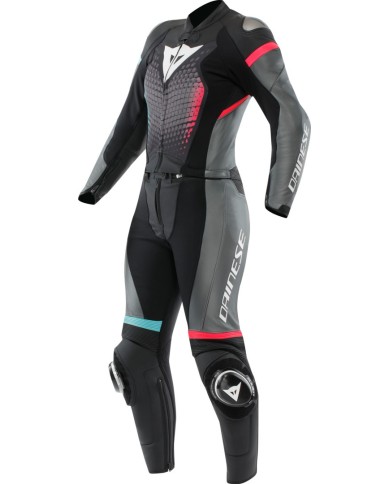 Dainese Combinaison en cuir 2Pc Fulminea noir-anthracite-blanc