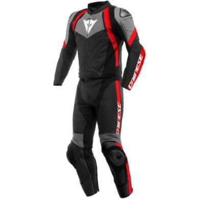 Dainese Lederkombi 2-tlg. Avro 4 schwarz-anthrazit-rot