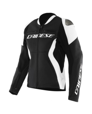 Dainese Damen Lederjacke Racing 5 schwarz-weiss