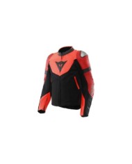 Dainese Lederjacke Iperattiva fluo rot-schwarz