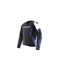 Dainese Veste en cuir Racing 5 blanc-bleu-noir