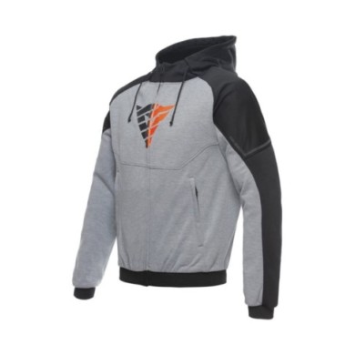 Felpa con cappuccio Dainese Full Zip Daemon-X Safety grigio-nero-rosso fluo