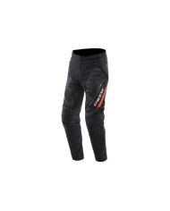 Pantaloni Dainese Drake 2 Super Air Tex nero-antracite-rosso fluo