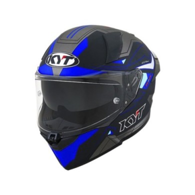 KYT Casque intégral R2R Led noir-bleu-gris
