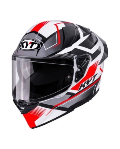 KYT Casco integrale R2R Parsec bianco-rosso-grigio