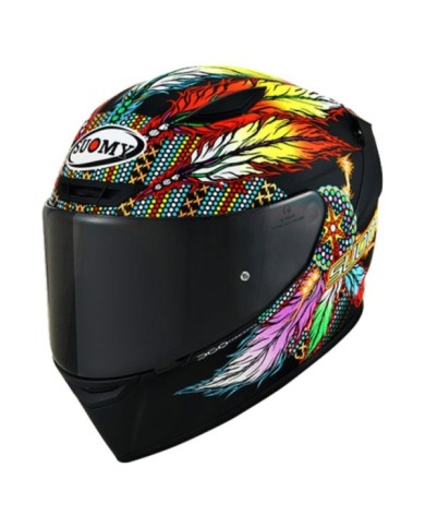 Suomy Casco integrale Track-1 Chieftain nero opaco-giallo-blu