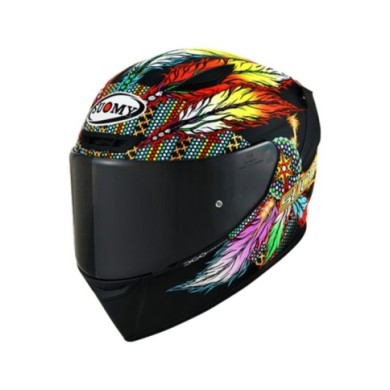 Suomy Casque intégral Track-1 Chieftain noir mat-jaune-bleu
