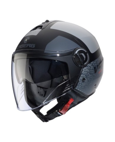 Caberg Casque jet Riviera V4X Alpha noir-anthracite-gris mat
