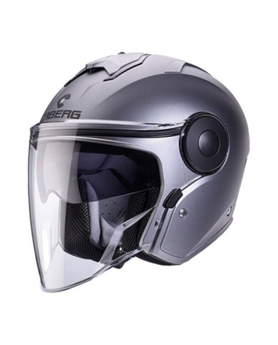 Casco jet Caberg Soho in argento scuro opaco