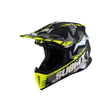Suomy Casco offroad X-Wing Camouflager nero opaco-giallo