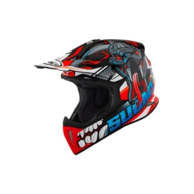 Suomy Offroadhelm X-Wing Snake rot-blau-grau