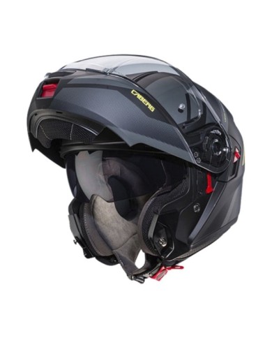 Caberg Levo X Manta casco modulare nero-grigio scuro-giallo fluorescente