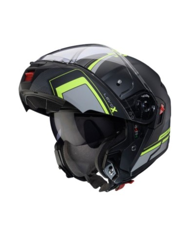 Caberg Levo X Elite casco modulare nero-grigio-giallo neon opaco