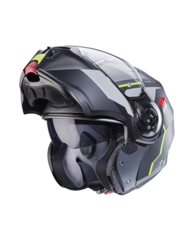 Caberg Duke Evo Move casco modulare argento scuro-nero-giallo