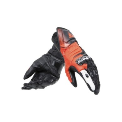 Guanti in pelle Dainese Carbon 4 Lang nero-rosso-fluo-bianco