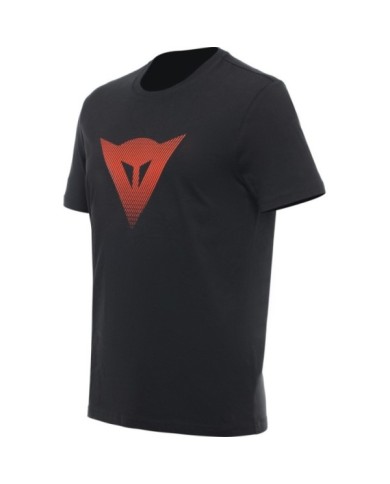 Dainese T-shirt Dainese Logo noir-rouge fluo
