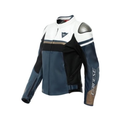 Dainese Giacca in pelle Rapida donna nero-bianco-bronzo