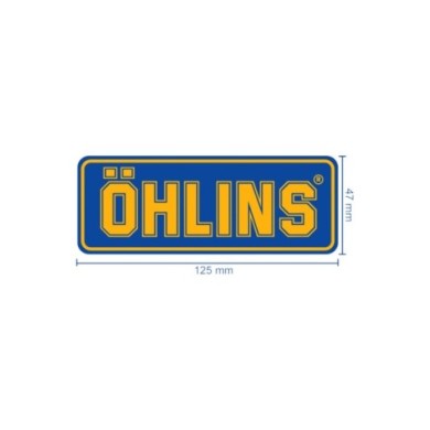 Öhlins Sticker jaune-bleu, 47x125mm
