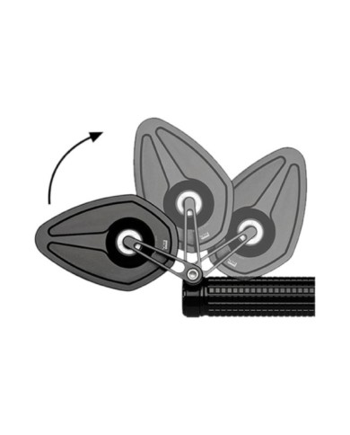 Motogadget Lenkerendenspiegel MO.VIEW SPORT 60 FLIP