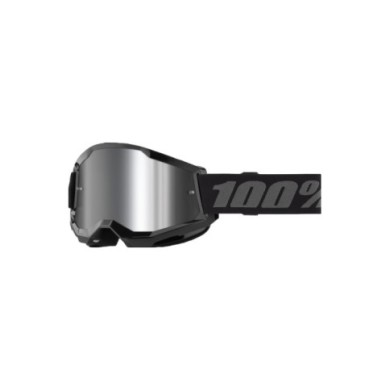 100percent STRATA 2 Goggle Nero - Lenti Mirror Silver