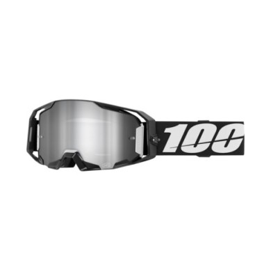 100percent 100 % Armatic Goggle Black – Spiegelglas mit silbernem Flash-Effekt