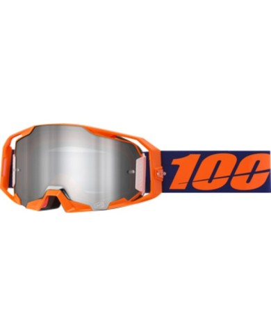 100percent 100 % Armatic Goggle Neon Orange – Spiegelglas mit silbernem Flash-Effekt