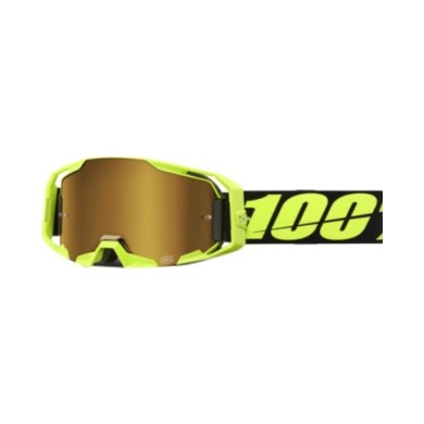 100percent Occhiali Armatic Goggle Neon Yellow - Lenti Mirror True Gold