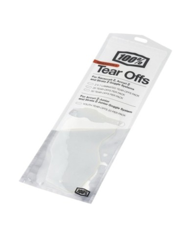 100percent 100% AC2 ST2 Junior Standard Tear-Offs 20 PK