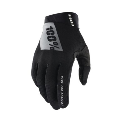 100percent 100% Ridefit Gloves Black White noir