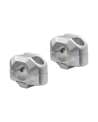 SW-MOTECH Prises de guidon 15mm guidon 22mm argent