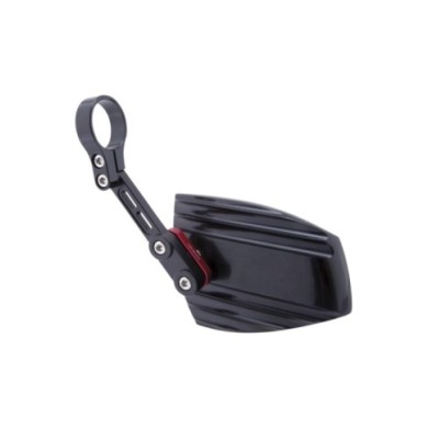 Highsider Specchietto retrovisore per estremità manubrio WAVE in alluminio nero Régula