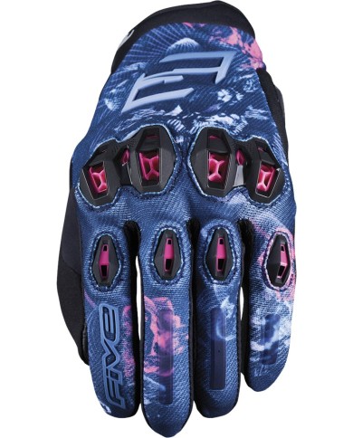 Five Gloves Guant femme Stunt Evo 2 flower blau-pink