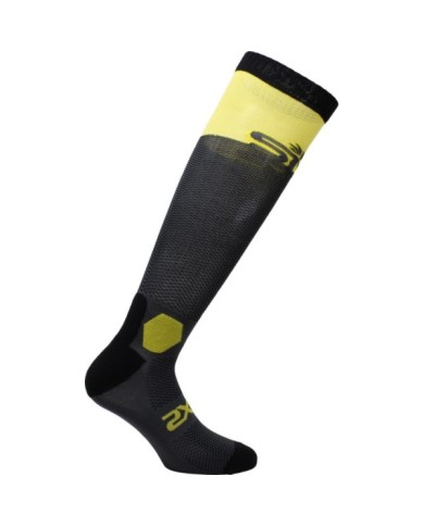 SIXS Lange Socken LONG RACING grau-gelb 36