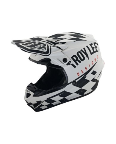 Troy Lee Designs SE4 Polyacrylite Helmet Mips - Race Shop bianco-nero