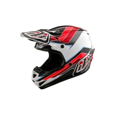 Troy Lee Designs SE4 Polyacrylite Helmet - Block gris-rouge