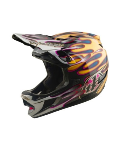 Troy Lee Designs D4 Carbon Helm W Mips – Overspray gold-schwarz