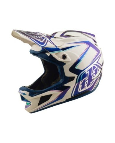Troy Lee Designs D4 Composite Helm W Mips – Flared weiß-dunkelblau