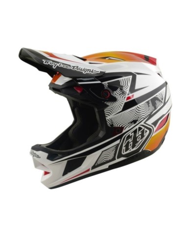 Troy Lee Designs Casco composito D4 W Mips - Lined Up bianco