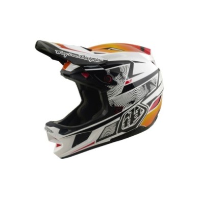 Troy Lee Designs Casco composito D4 W Mips - Lined Up bianco