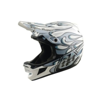 Troy Lee Designs D4 Composite Helmet W Mips - Torched white-silver